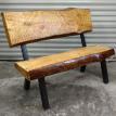 log love seat with slabbed seat and back